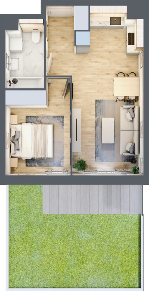 2 pokoje, mieszkanie 41,42 m², parter, oferta nr S2.G.0.3, ATAL Idea Swarzędz II, Swarzędz, ul. Tabaki