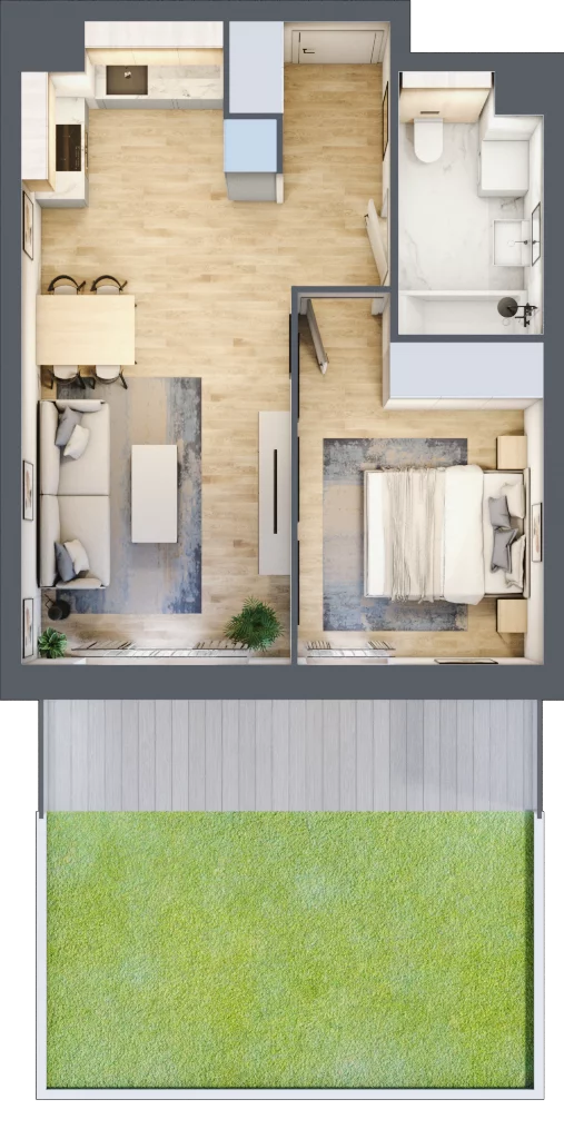 2 pokoje, mieszkanie 41,44 m², parter, oferta nr S2.G.0.2, ATAL Idea Swarzędz II, Swarzędz, ul. Tabaki