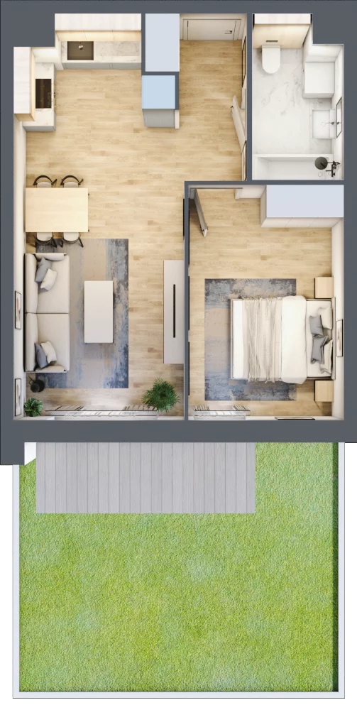 2 pokoje, mieszkanie 42,50 m², parter, oferta nr S2.J.0.2, ATAL Idea Swarzędz II, Swarzędz, ul. Tabaki