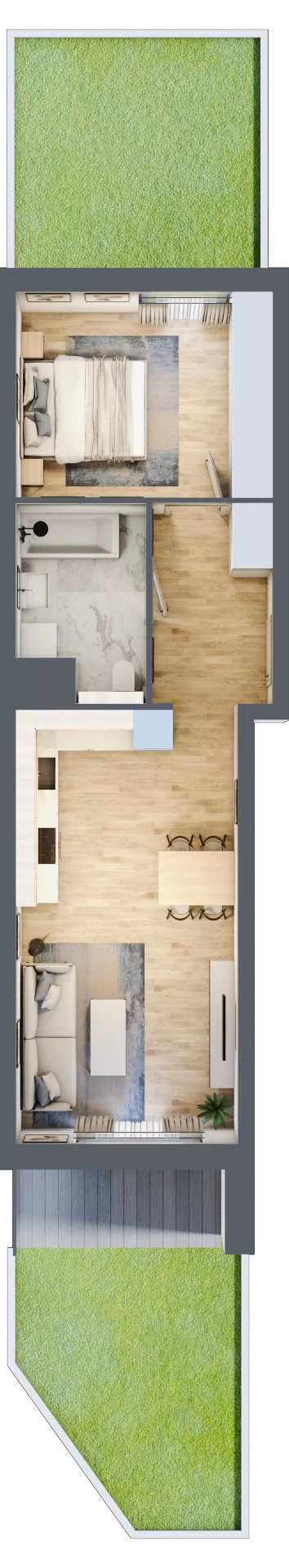 2 pokoje, mieszkanie 45,62 m², parter, oferta nr S2.J.0.1, ATAL Idea Swarzędz II, Swarzędz, ul. Tabaki