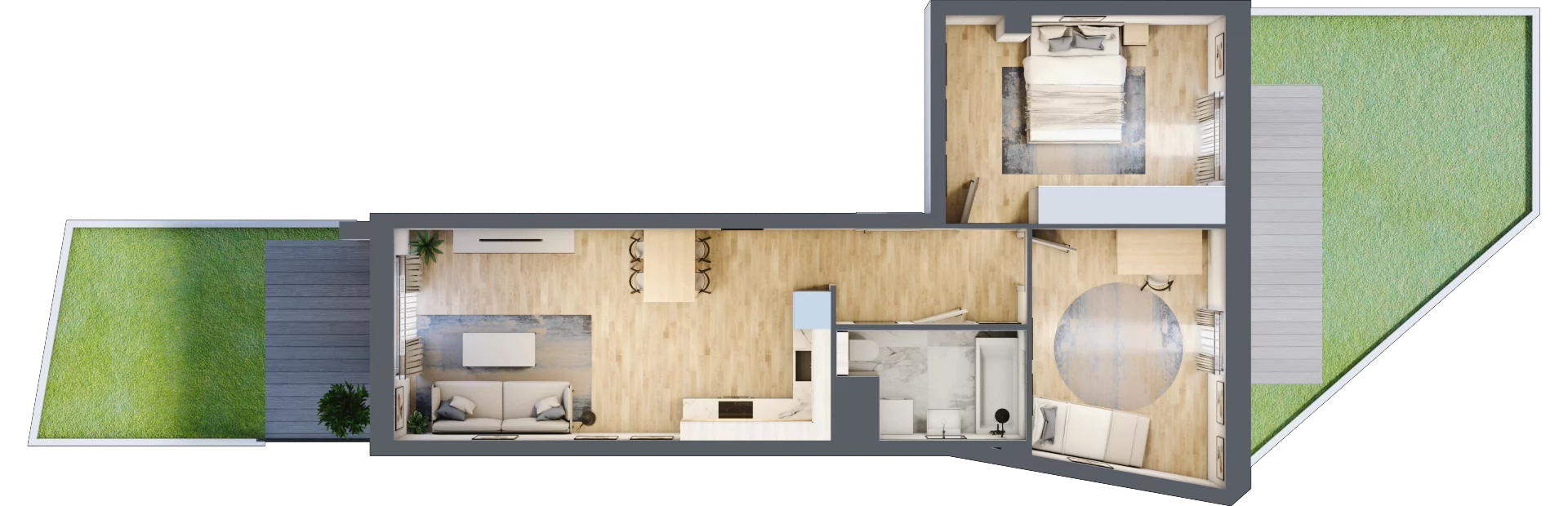 3 pokoje, mieszkanie 60,50 m², parter, oferta nr S2.H.0.3, ATAL Idea Swarzędz II, Swarzędz, ul. Tabaki