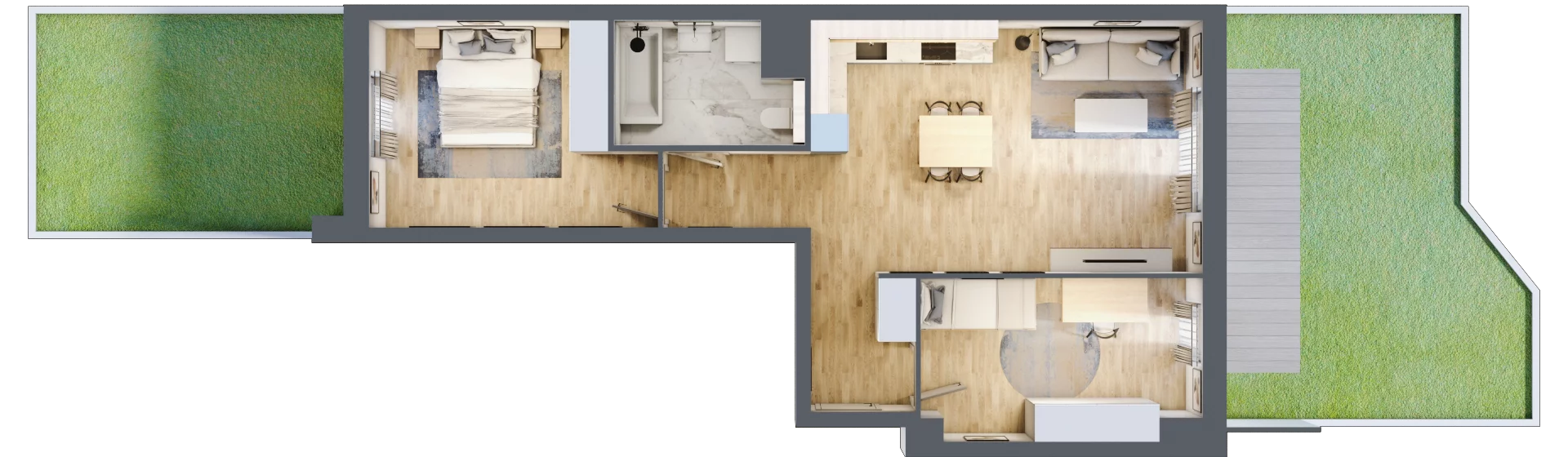 3 pokoje, mieszkanie 62,10 m², parter, oferta nr S2.H.0.1, ATAL Idea Swarzędz II, Swarzędz, ul. Tabaki