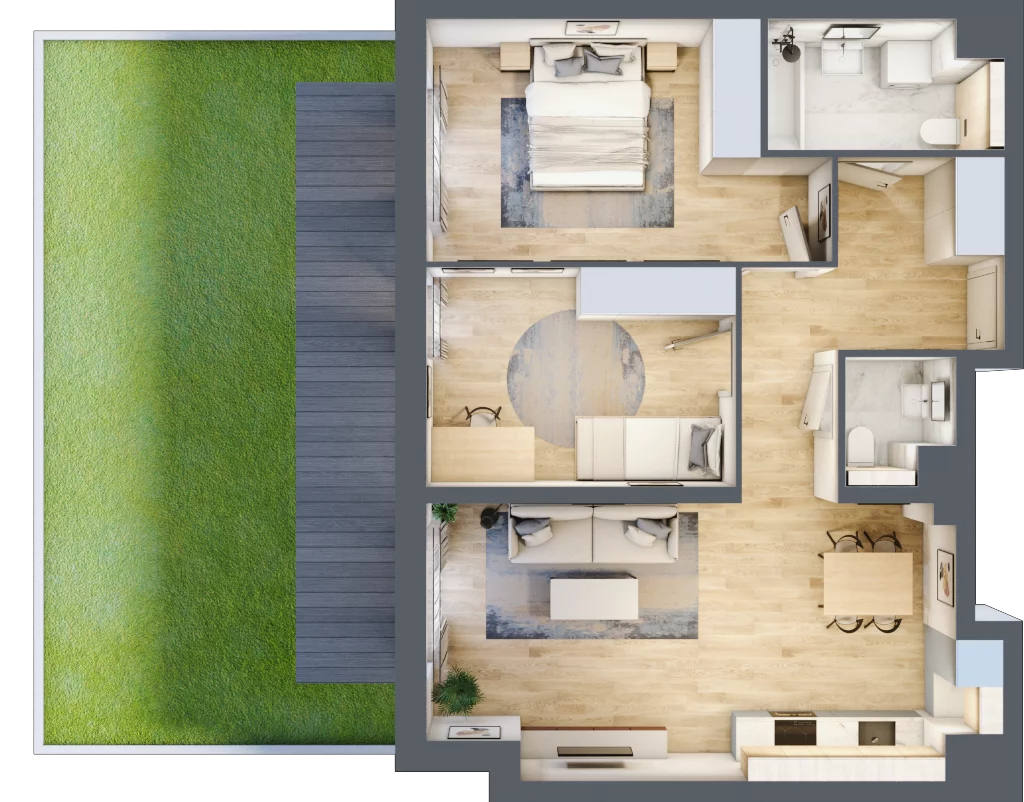 3 pokoje, mieszkanie 65,54 m², parter, oferta nr S2.H.0.2, ATAL Idea Swarzędz II, Swarzędz, ul. Tabaki