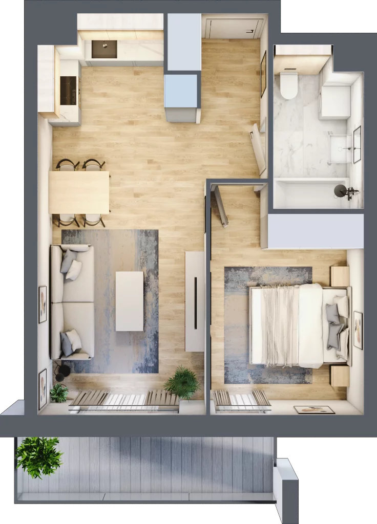 2 pokoje, mieszkanie 41,42 m², piętro 1, oferta nr S2.G.1.3, ATAL Idea Swarzędz II, Swarzędz, ul. Tabaki