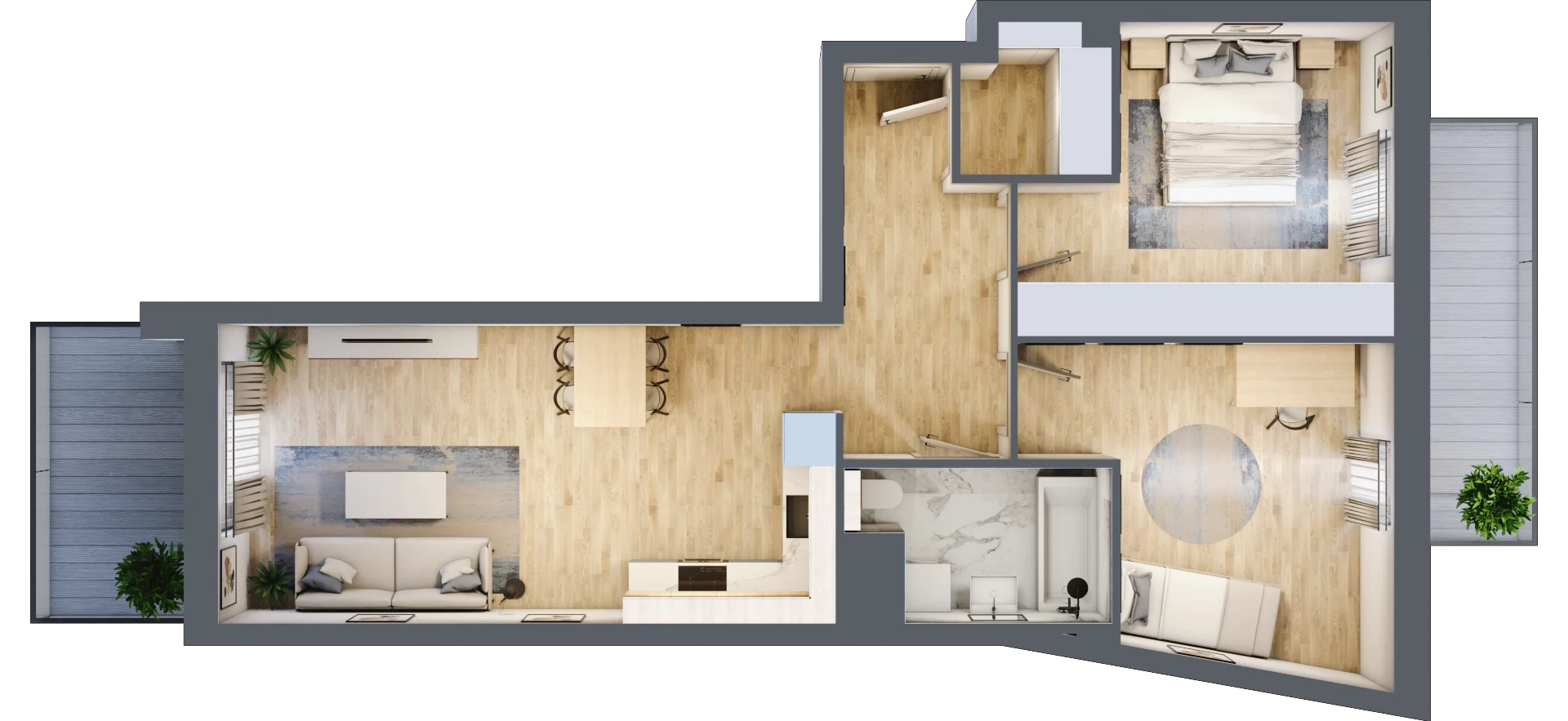3 pokoje, mieszkanie 65,07 m², piętro 1, oferta nr S2.H.1.4, ATAL Idea Swarzędz II, Swarzędz, ul. Tabaki
