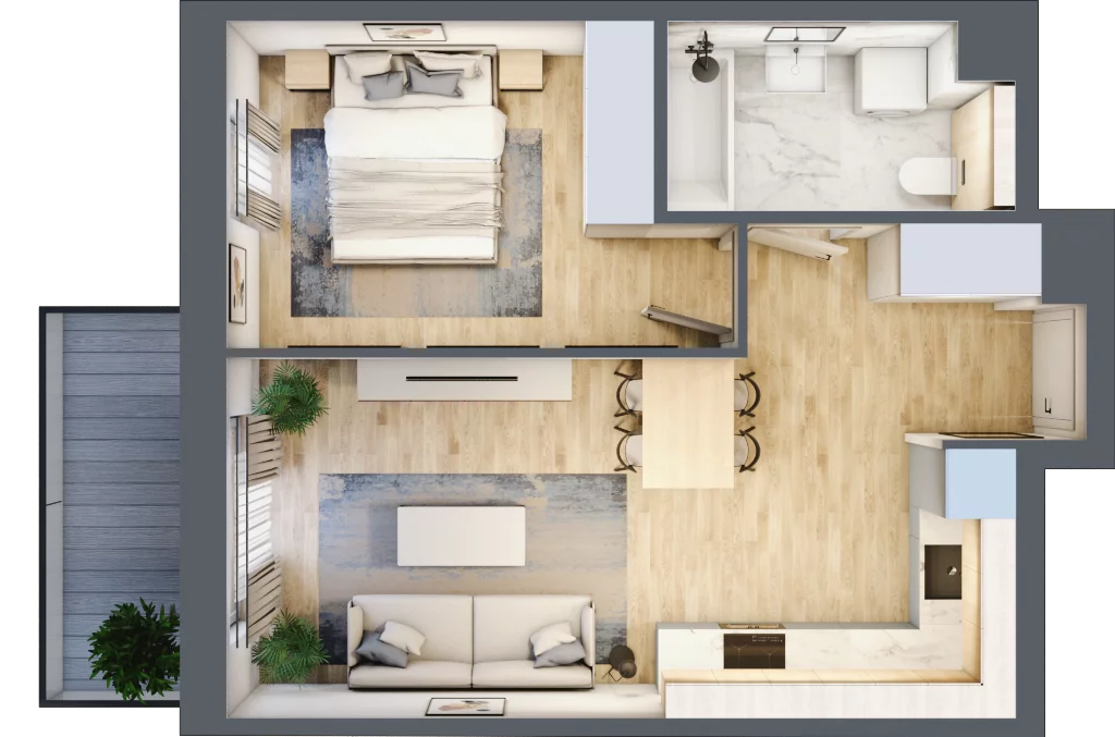 2 pokoje, mieszkanie 40,41 m², piętro 2, oferta nr S2.I.2.3, ATAL Idea Swarzędz II, Swarzędz, ul. Tabaki