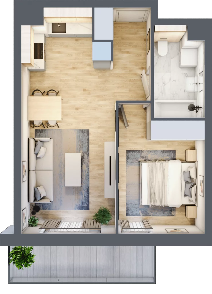 2 pokoje, mieszkanie 41,42 m², piętro 2, oferta nr S2.G.2.3, ATAL Idea Swarzędz II, Swarzędz, ul. Tabaki