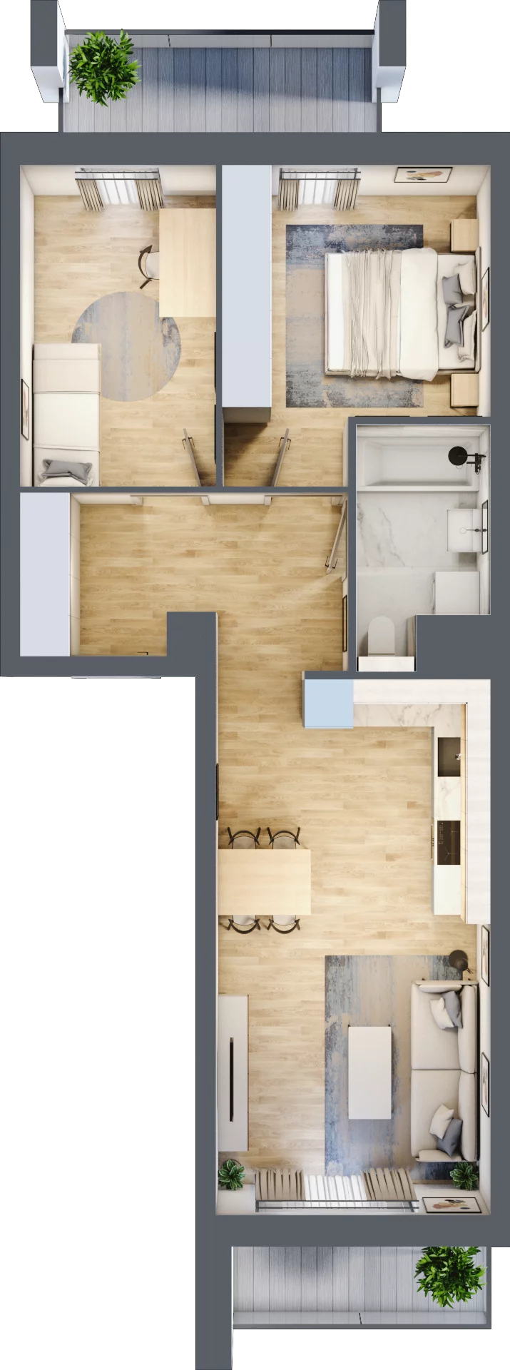 3 pokoje, mieszkanie 56,28 m², piętro 2, oferta nr S2.I.2.1, ATAL Idea Swarzędz II, Swarzędz, ul. Tabaki