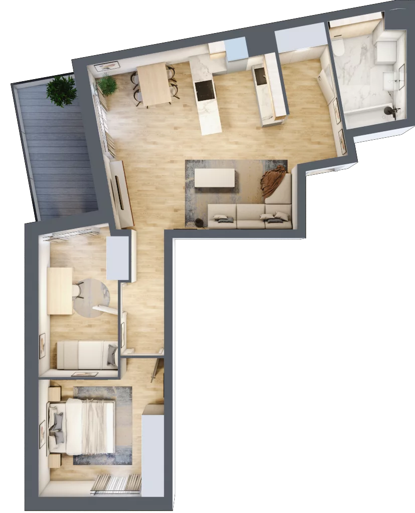3 pokoje, mieszkanie 64,78 m², piętro 2, oferta nr S2.G.2.1, ATAL Idea Swarzędz II, Swarzędz, ul. Tabaki