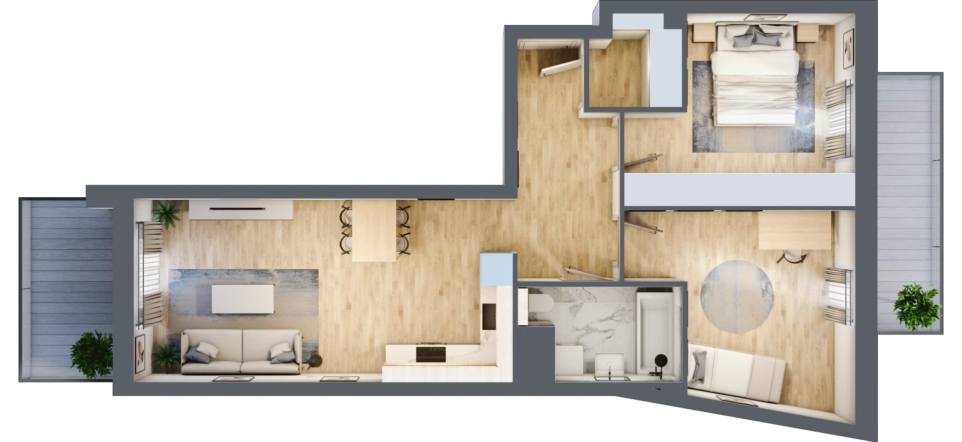 3 pokoje, mieszkanie 65,07 m², piętro 2, oferta nr S2.H.2.4, ATAL Idea Swarzędz II, Swarzędz, ul. Tabaki