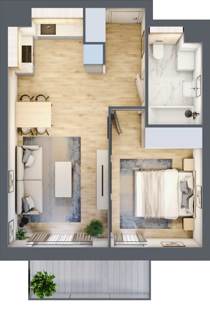 2 pokoje, mieszkanie 41,42 m², piętro 3, oferta nr S2.G.3.3, ATAL Idea Swarzędz II, Swarzędz, ul. Tabaki