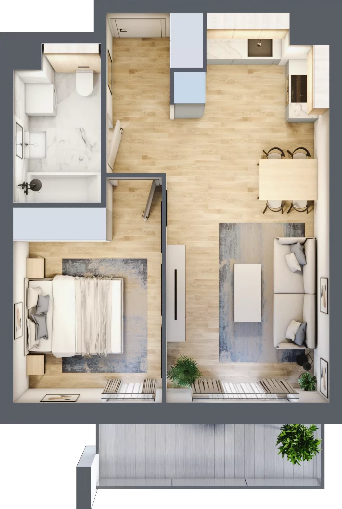 2 pokoje, mieszkanie 41,41 m², piętro 3, oferta nr S2.G.3.4, ATAL Idea Swarzędz II, Swarzędz, ul. Tabaki