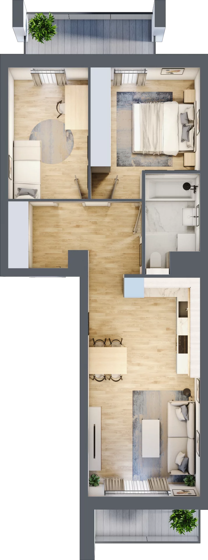 3 pokoje, mieszkanie 56,28 m², piętro 3, oferta nr S2.I.3.1, ATAL Idea Swarzędz II, Swarzędz, ul. Tabaki