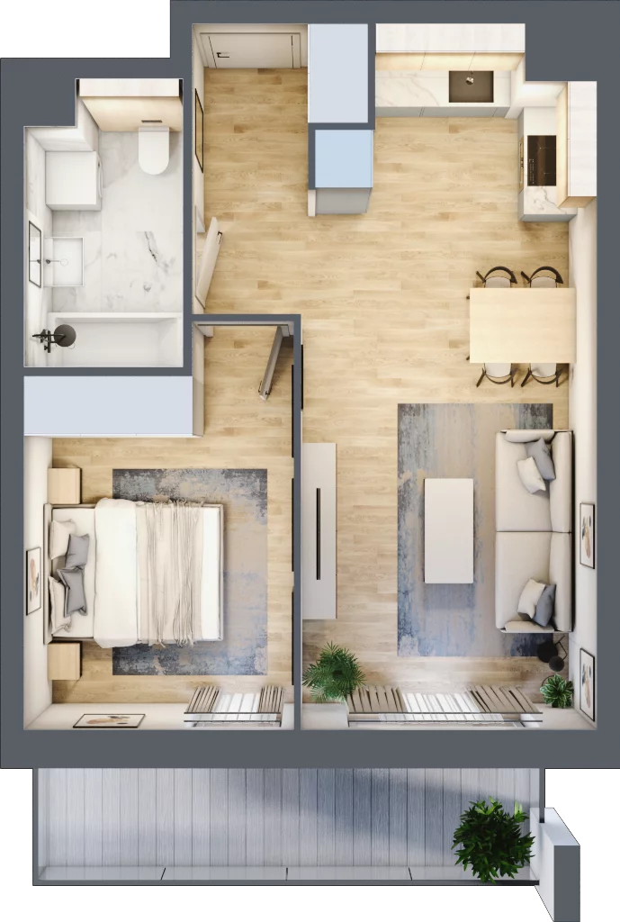 2 pokoje, mieszkanie 41,41 m², piętro 4, oferta nr S2.G.4.4, ATAL Idea Swarzędz II, Swarzędz, ul. Tabaki