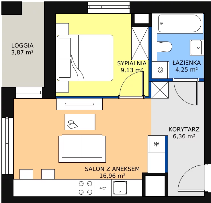 Zalety mieszkania 36.7 m², 2C.5.114