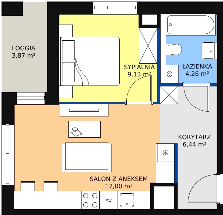 Zalety mieszkania 36.83 m², 2C.8.141