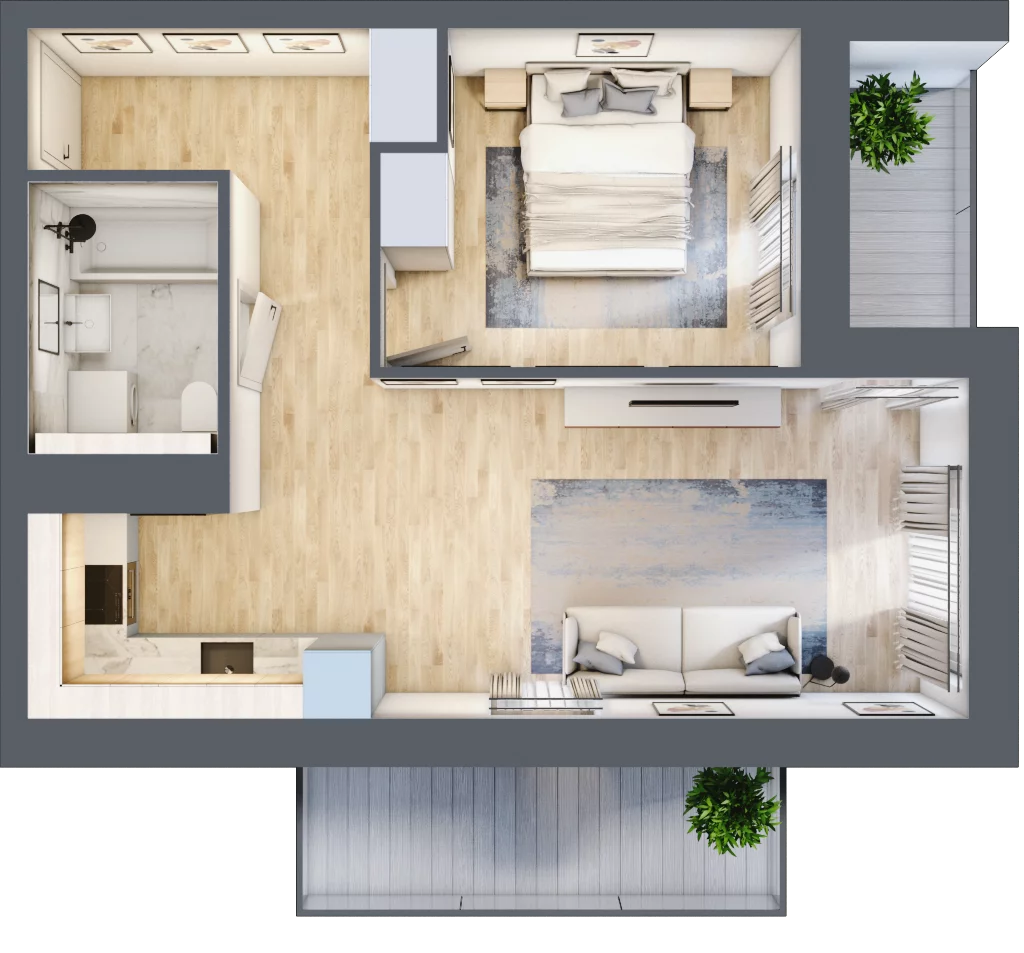 2 pokoje, mieszkanie 44,43 m², piętro 3, oferta nr 3A.3.25, Francuska Park VIII, Katowice, Osiedle Paderewskiego-Muchowiec, Muchowiec, ul. Szybowcowa