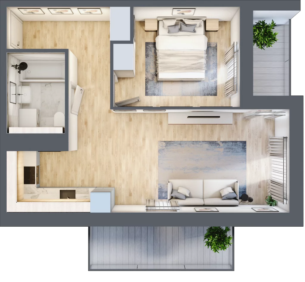 2 pokoje, mieszkanie 45,73 m², piętro 5, oferta nr 3A.5.39, Francuska Park VIII, Katowice, Osiedle Paderewskiego-Muchowiec, Muchowiec, ul. Szybowcowa
