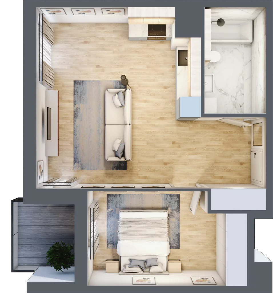 2 pokoje, mieszkanie 47,84 m², piętro 5, oferta nr 3B.5.100, Francuska Park VIII, Katowice, Osiedle Paderewskiego-Muchowiec, Muchowiec, ul. Szybowcowa