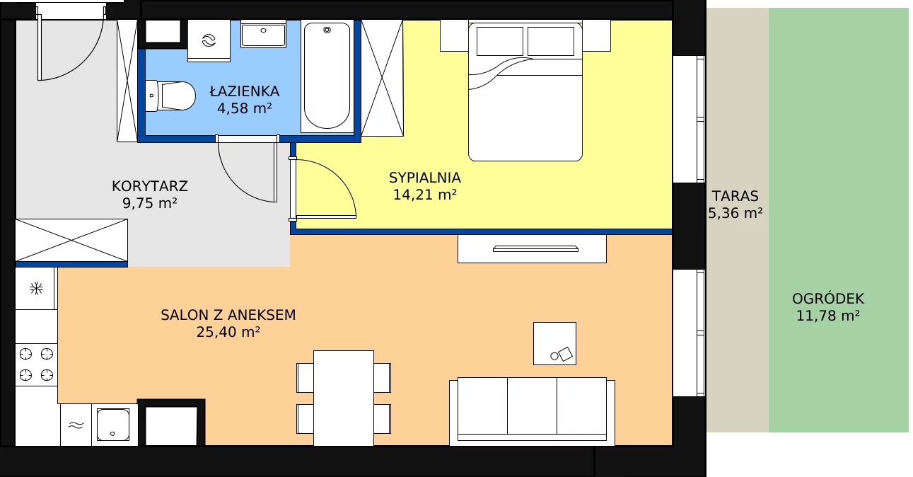 Zalety mieszkania 53.94 m², A2-0-164