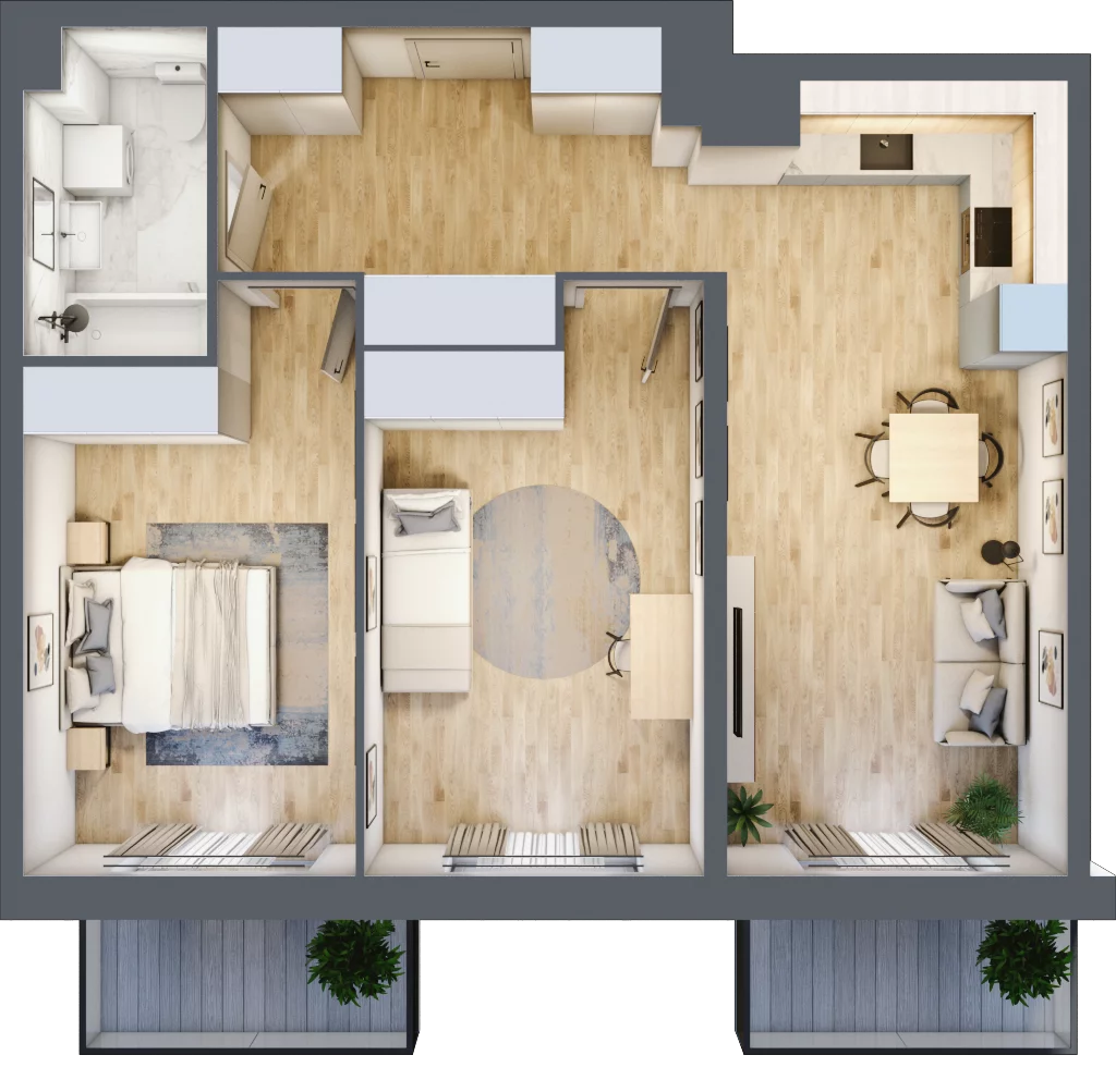 3 pokoje, mieszkanie 65,74 m², piętro 3, oferta nr A2-3-185, Hipoteczna Park, Łódź, Bałuty, ul. Hipoteczna