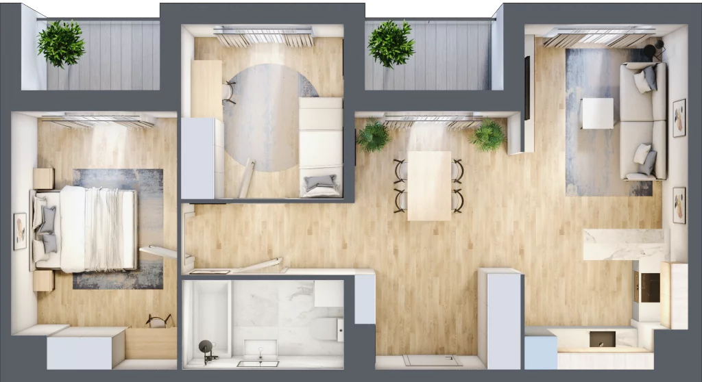 3 pokoje, mieszkanie 65,19 m², piętro 3, oferta nr A2-3-189, Hipoteczna Park, Łódź, Bałuty, ul. Hipoteczna