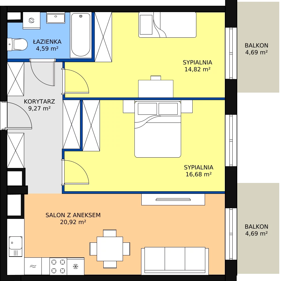 Zalety mieszkania 66.28 m², A2-4-192