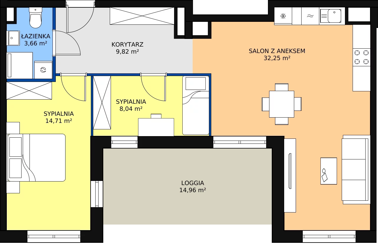 Zalety mieszkania 68.48 m², A2-5-199