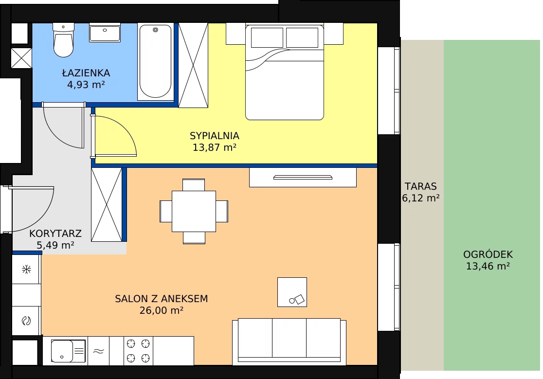 Zalety mieszkania 50.29 m², A3-0-101
