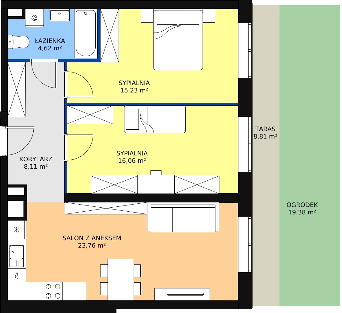 Zalety mieszkania 67.78 m², A3-0-138
