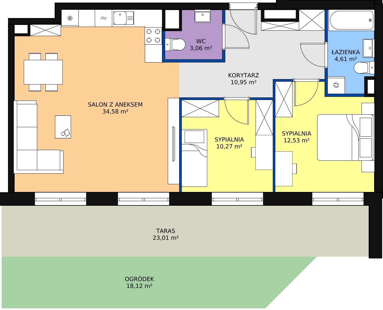 Zalety mieszkania 76 m², A3-0-87