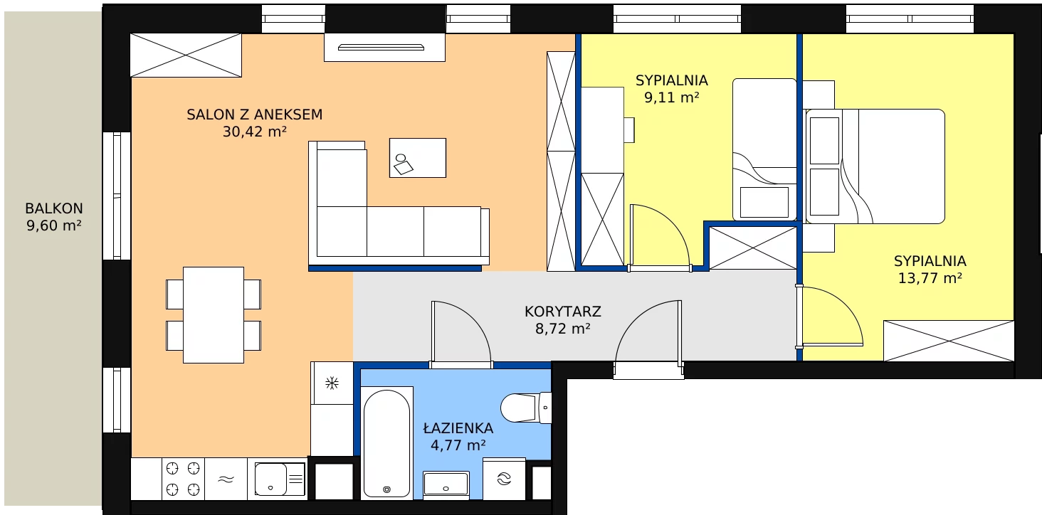 Zalety mieszkania 66.79 m², A3-4-100