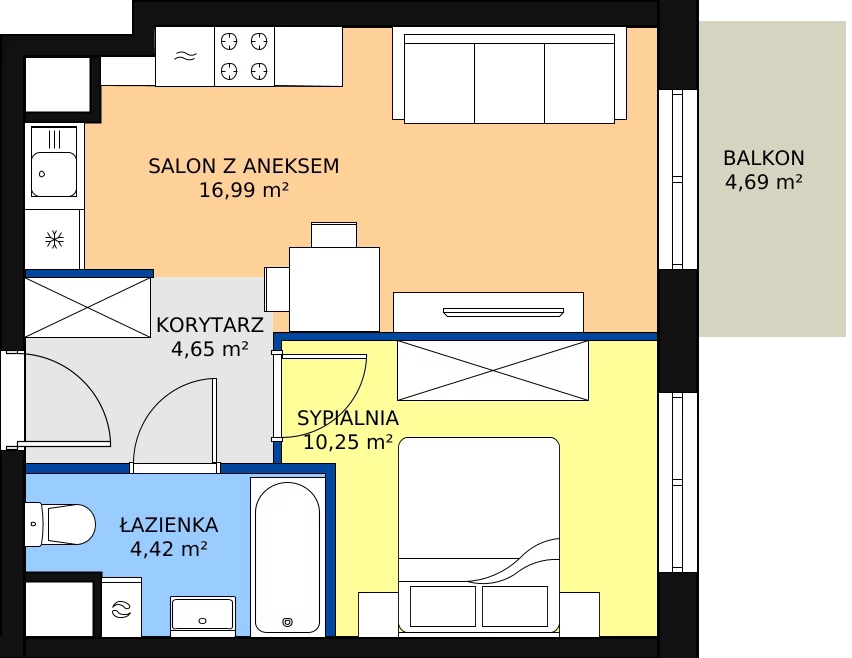 Zalety mieszkania 36.31 m², A4-4-77