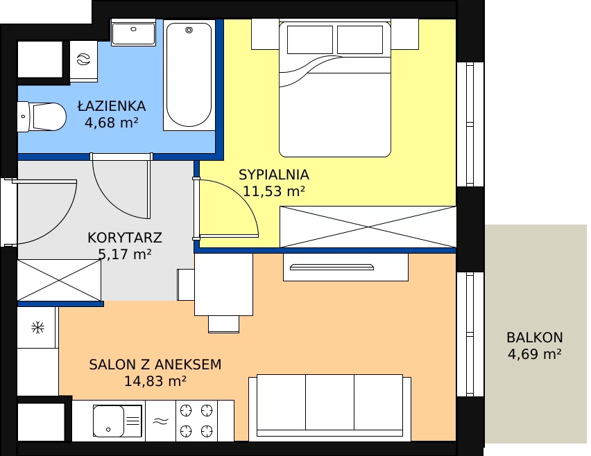 Zalety mieszkania 36.21 m², A4-5-82