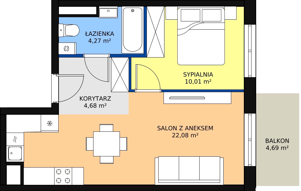 Zalety mieszkania 41.04 m², A4-5-83