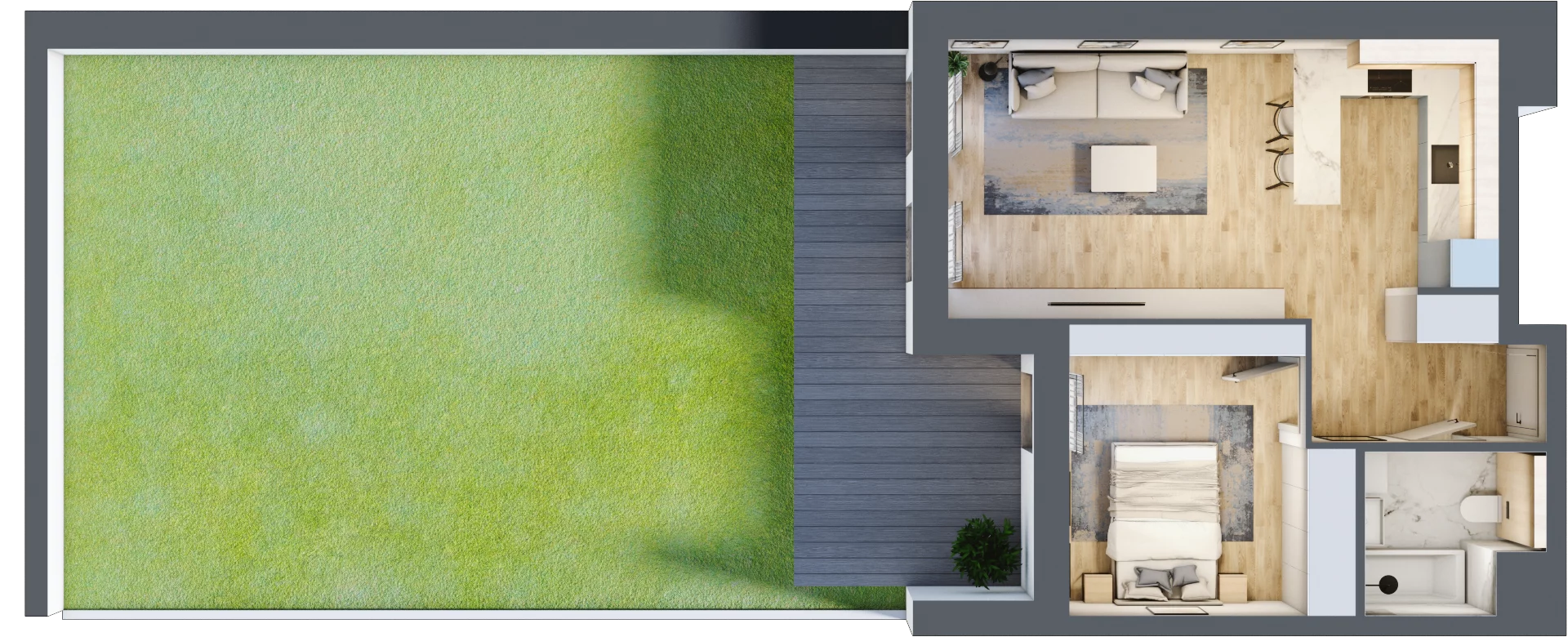 2 pokoje, mieszkanie 44,76 m², parter, oferta nr 1.00.A03, Ogrody Andersa III, Gliwice, Wojska Polskiego, ul. Generała Władysława Andersa