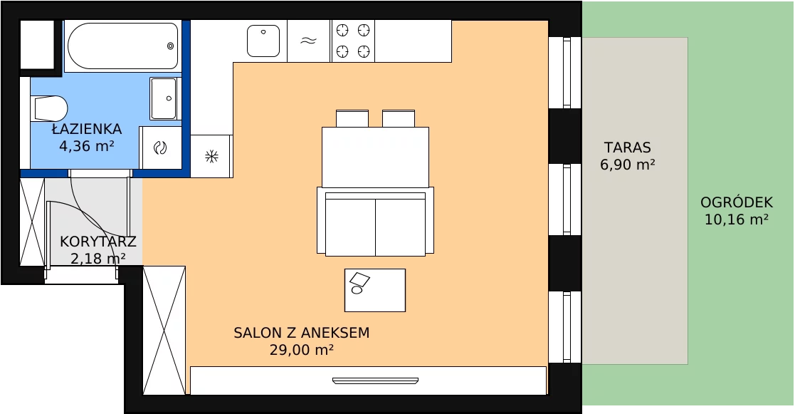 Zalety mieszkania 35.54 m², 4.00.A05