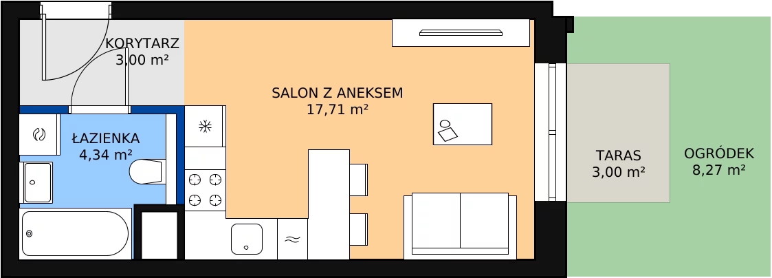 Zalety mieszkania 25.05 m², 4.00.B01