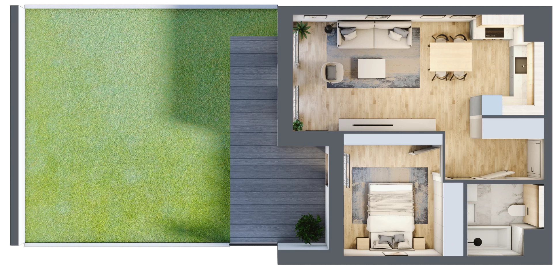 2 pokoje, mieszkanie 46,57 m², parter, oferta nr 4.00.A03, Ogrody Andersa III, Gliwice, Wojska Polskiego, ul. Generała Władysława Andersa