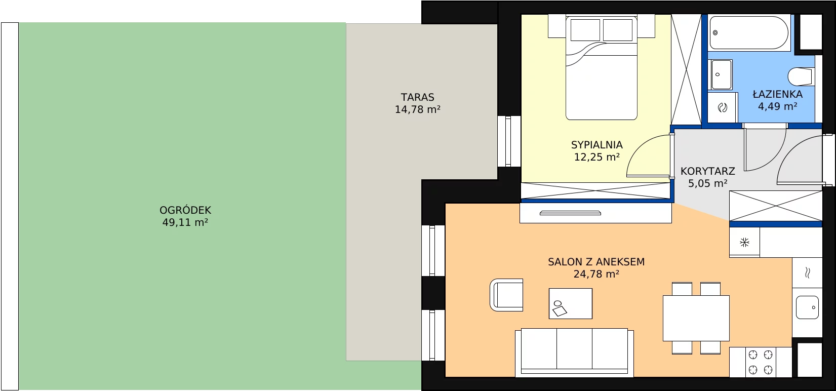 Zalety mieszkania 46.57 m², 4.00.B02