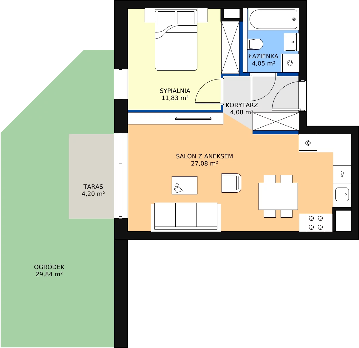 Zalety mieszkania 47.04 m², 4.00.D05