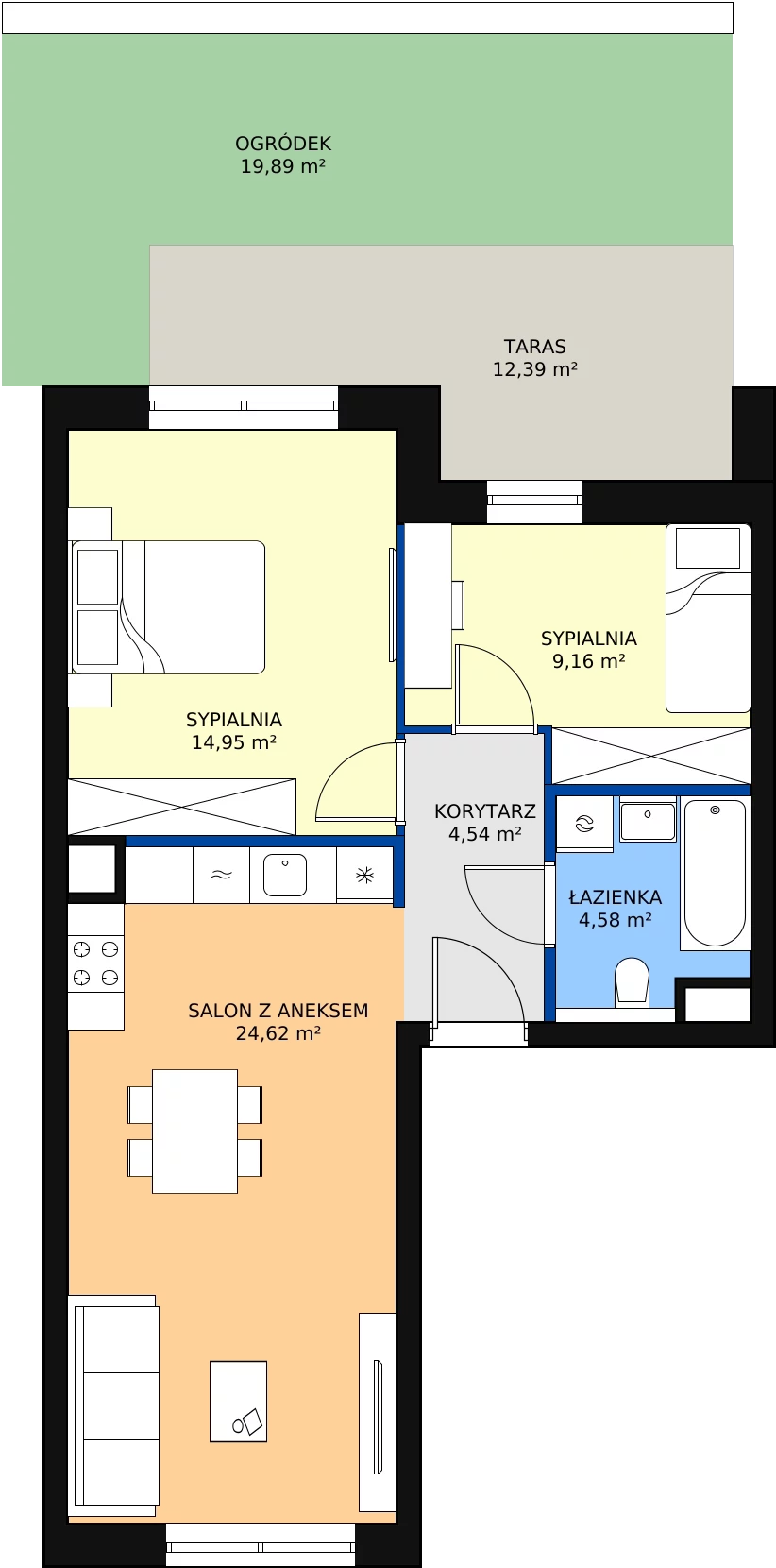 Zalety mieszkania 57.85 m², 4.00.D01