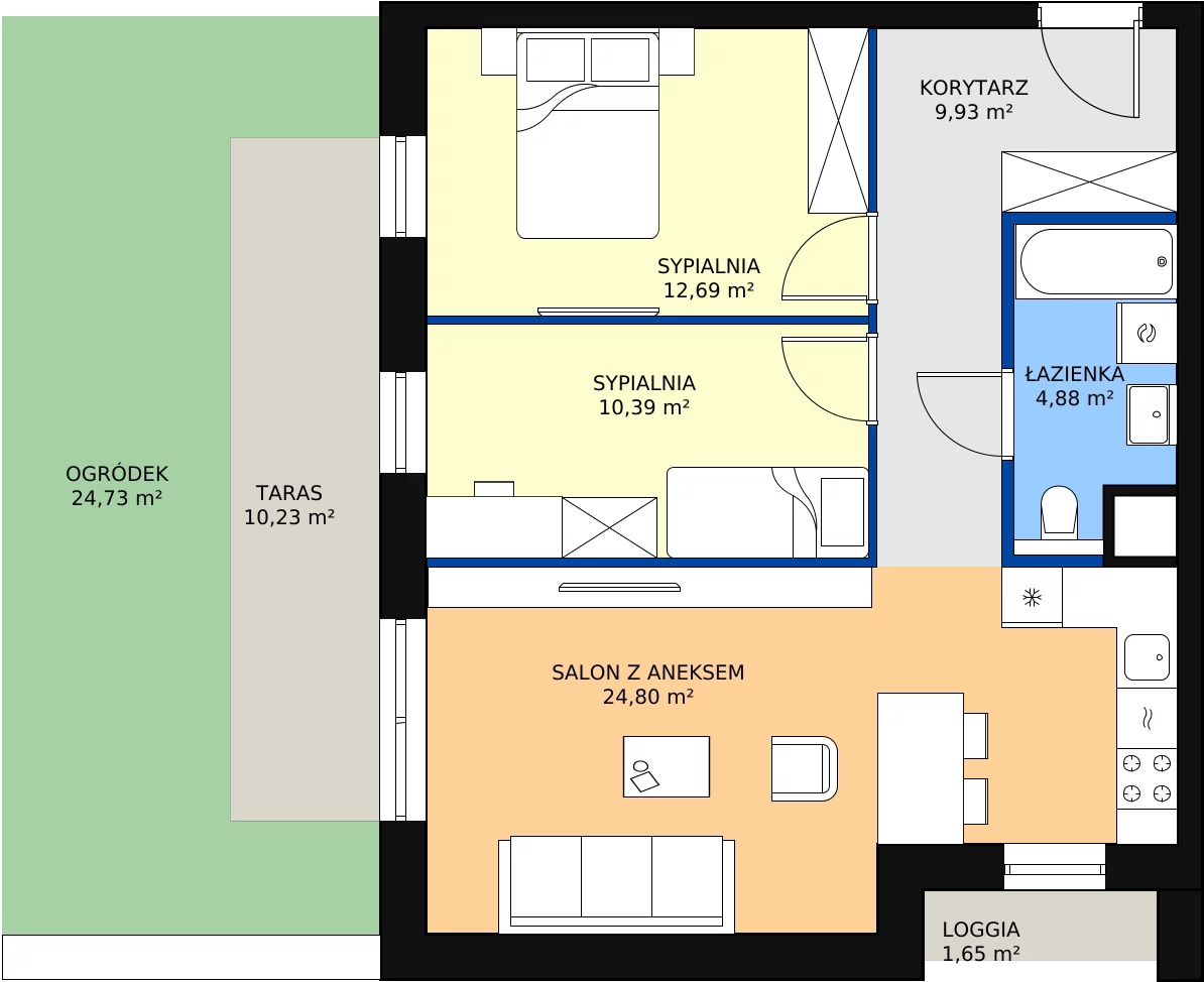 Zalety mieszkania 62.69 m², 4.00.E03