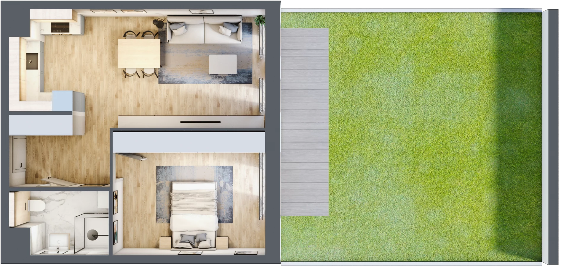 2 pokoje, mieszkanie 52,08 m², parter, oferta nr 4.00.E01, Ogrody Andersa III, Gliwice, Wojska Polskiego, ul. Generała Władysława Andersa