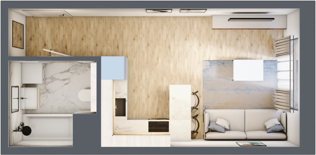 1 pokój, mieszkanie 26,12 m², piętro 1, oferta nr 4.01.B04, Ogrody Andersa III, Gliwice, Wojska Polskiego, ul. Generała Władysława Andersa