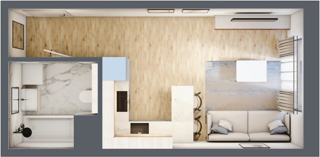 1 pokój, mieszkanie 26,12 m², piętro 2, oferta nr 4.02.B07, Ogrody Andersa III, Gliwice, Wojska Polskiego, ul. Generała Władysława Andersa