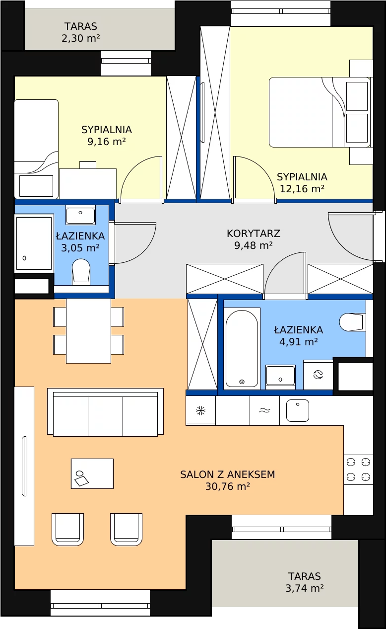 Zalety mieszkania 69.52 m², 4.04.C13