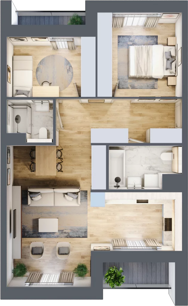 3 pokoje, mieszkanie 69,52 m², piętro 4, oferta nr 4.04.C13, Ogrody Andersa III, Gliwice, Wojska Polskiego, ul. Generała Władysława Andersa