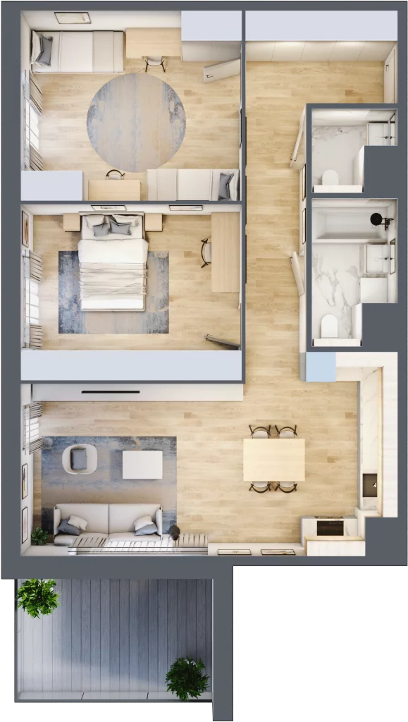 3 pokoje, mieszkanie 79,94 m², piętro 4, oferta nr 4.04.A22, Ogrody Andersa III, Gliwice, Wojska Polskiego, ul. Generała Władysława Andersa