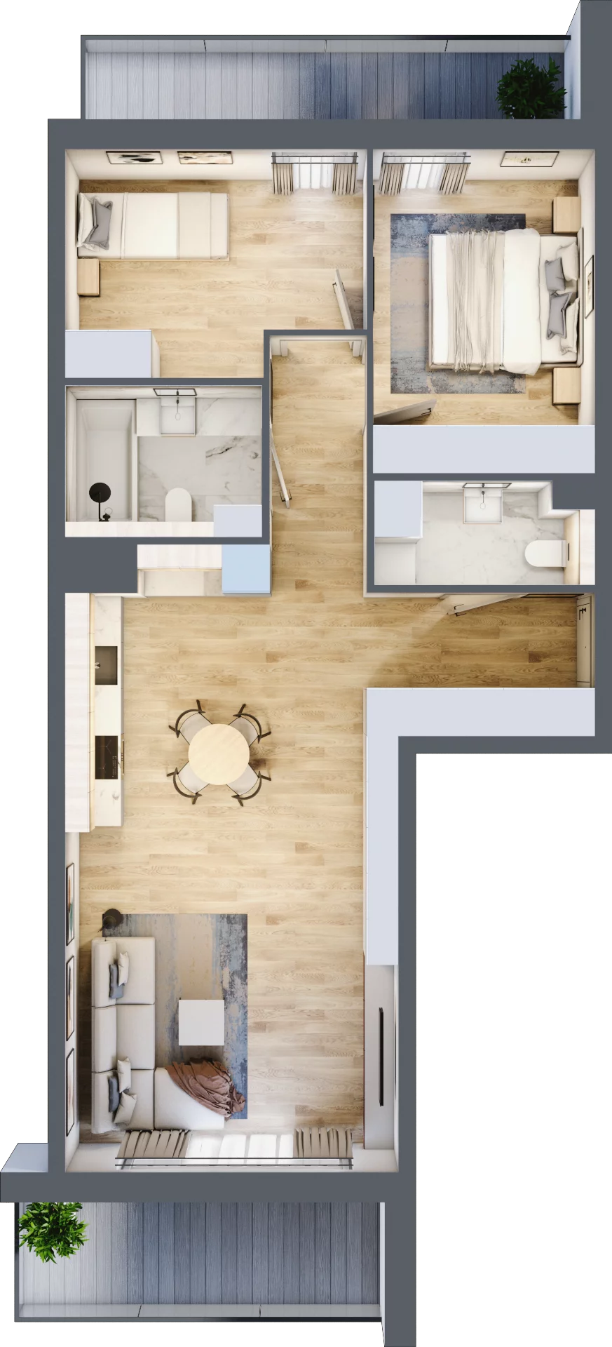 3 pokoje, mieszkanie 68,97 m², piętro 3, oferta nr B.3.3, ATAL Parkowa, Poznań, Nowe Miasto, Osiedle Warszawskie, ul. Mogileńska